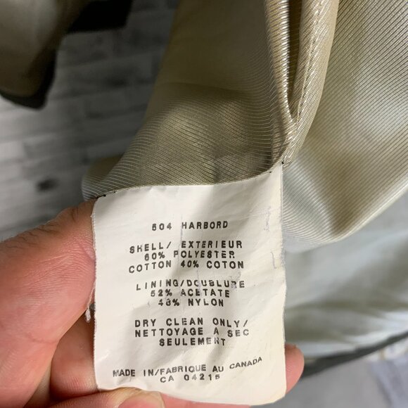 Vintage 90s London Fog Double Breasted Vented Olive GreenTrench Coat - Picture 10 of 15